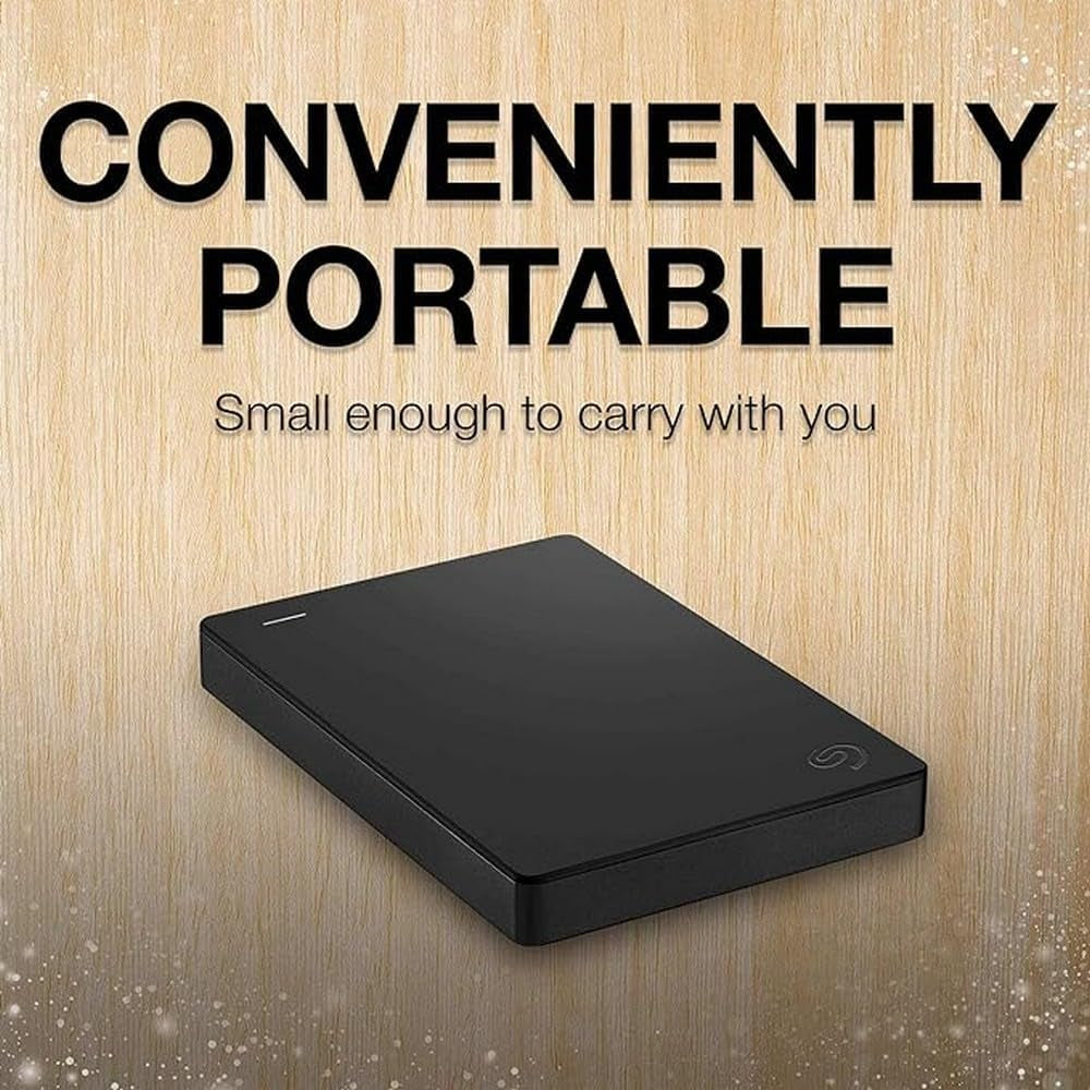 Portable Drive, 2TB, External Hard Drive, Classic Black, for PC Laptop and Mac, 2 Year Rescue Services, Amazon Exclusive (STGX2000400)