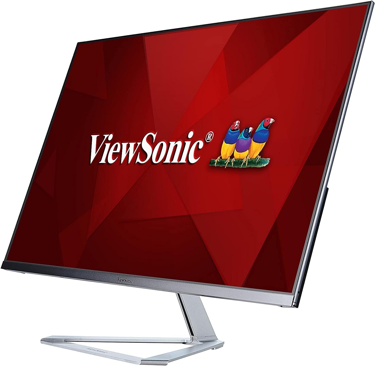 VX3276-2K-MHD 32 Inch IPS WQHD Monitor with 99% Srgb, 2X HDMI, Displayport, Mini Displayport, Eye Care for Work and Entertainment at Home, Silver/Black