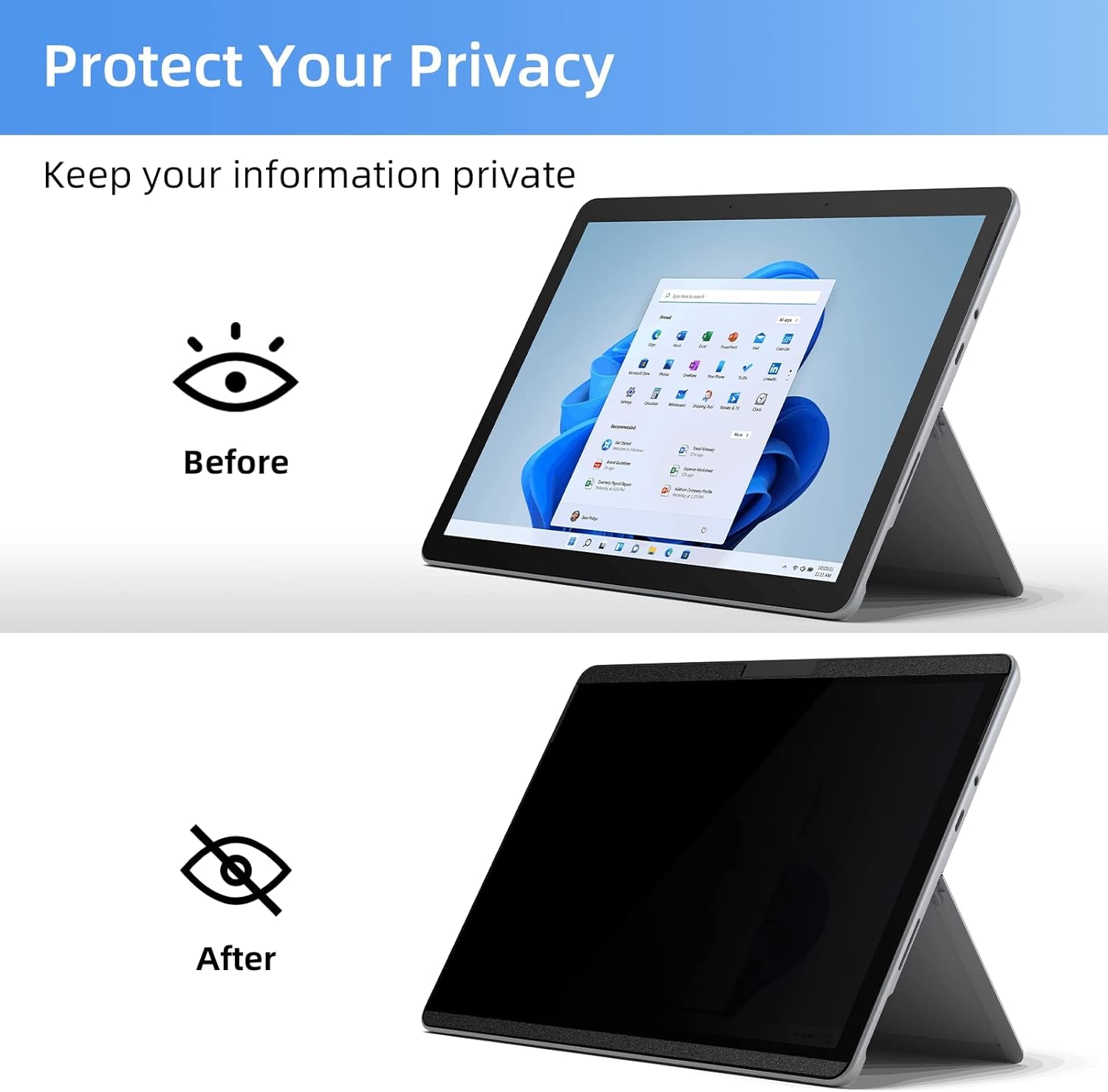 "Ultimate Privacy and Protection: Magnetic Screen Filter for 13.5 Inch Microsoft Surface Laptop - Anti-Spy, Glare Reduction, Blue Light Filter, Easy to Install"