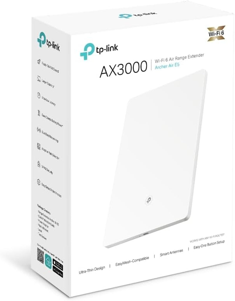 Wi-Fi 6 AX3000 Dual-Band Wi-Fi 6 Air Router and Wi-Fi 6 AX3000 Dual-Band Wi-Fi 6 Air Range Extender, Onemesh Supported, Ideal for Gaming Xbox/Ps4/Steam (Archer Air R5 & Archer Air E5)