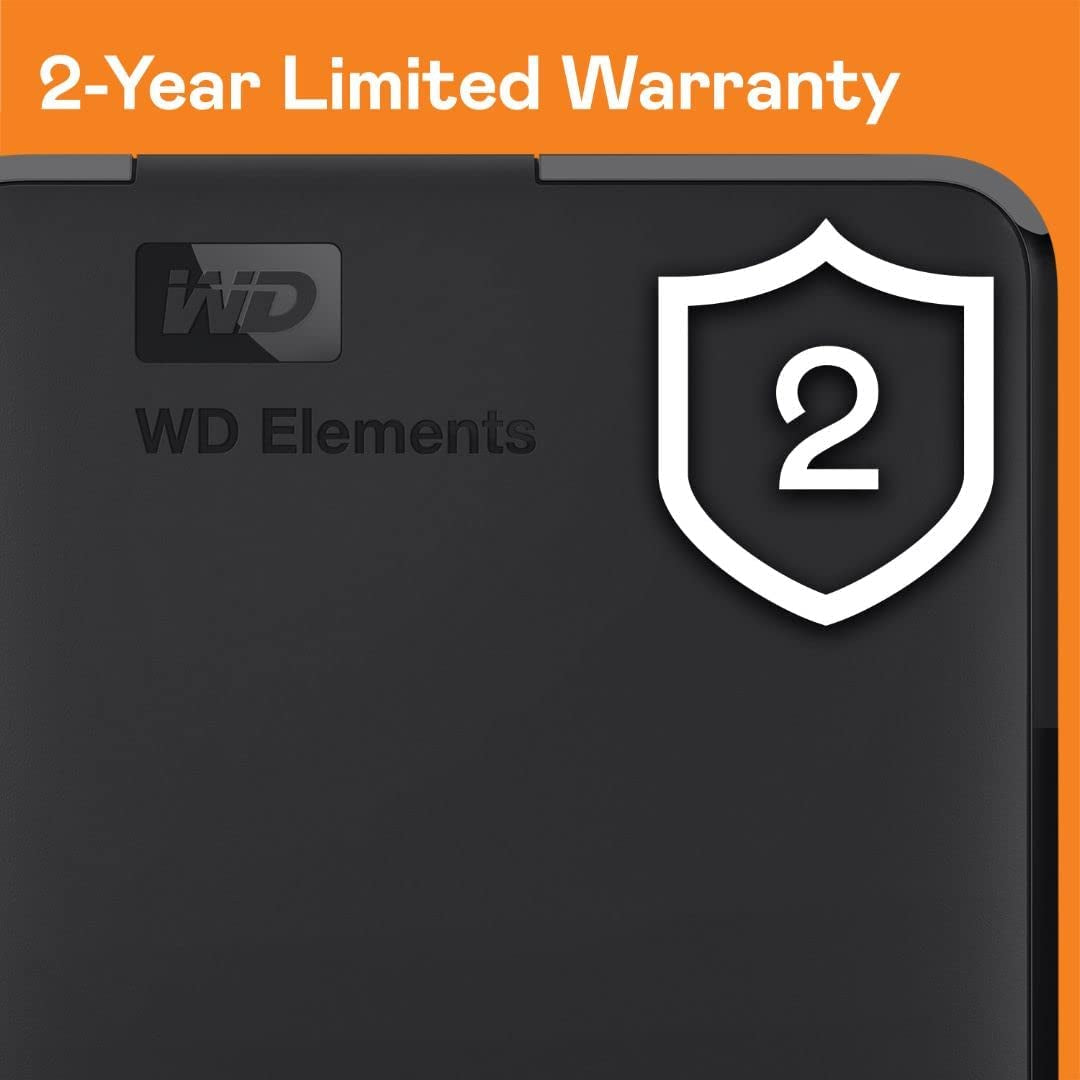 2 TB Elements Portable External Hard Drive - USB 3.0, Black