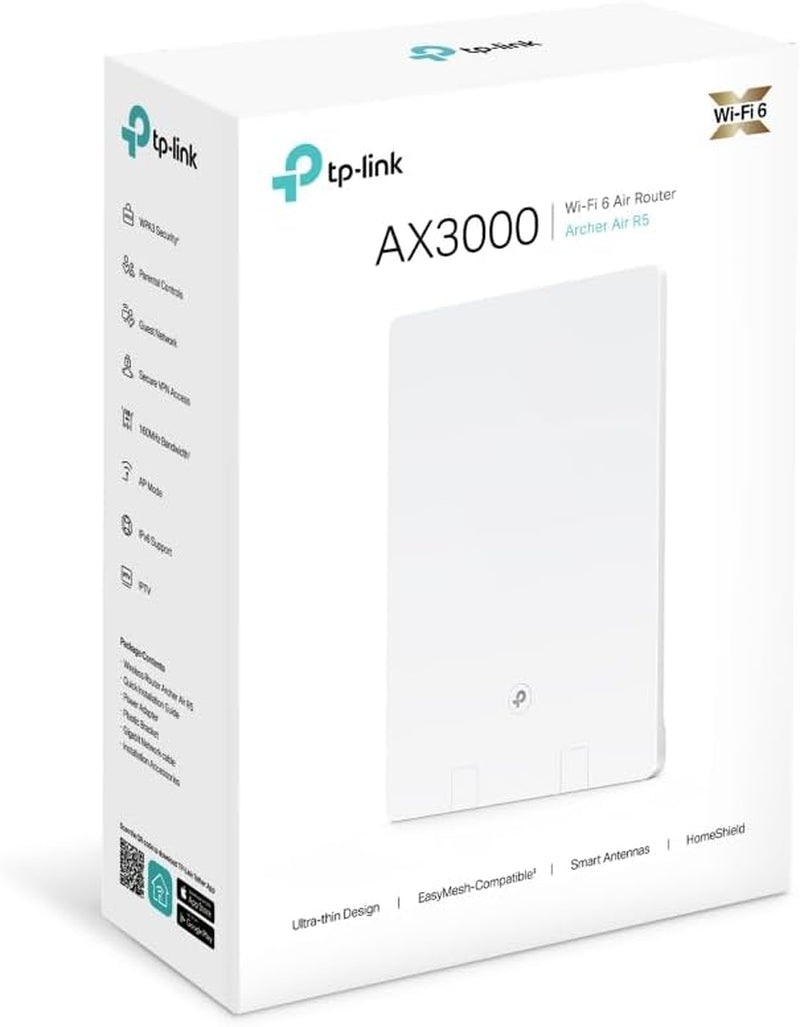 Wi-Fi 6 AX3000 Dual-Band Wi-Fi 6 Air Router and Wi-Fi 6 AX3000 Dual-Band Wi-Fi 6 Air Range Extender, Onemesh Supported, Ideal for Gaming Xbox/Ps4/Steam (Archer Air R5 & Archer Air E5)